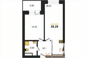1-к квартира, вторичка, 39м2, 9/28 этаж