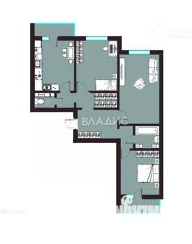3-к квартира, вторичка, 86м2, 17/17 этаж