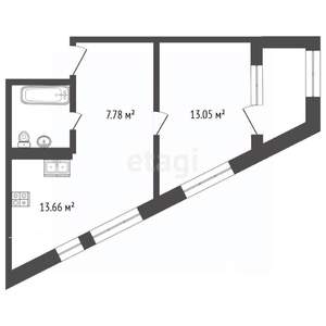 1-к квартира, вторичка, 40м2, 16/21 этаж