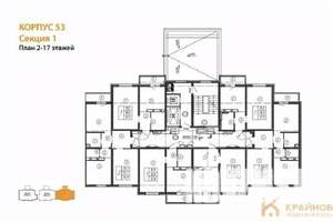 2-к квартира, сданный дом, 56м2, 8/17 этаж