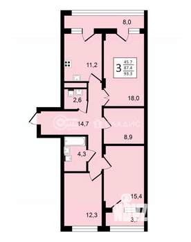 3-к квартира, строящийся дом, 93м2, 10/24 этаж