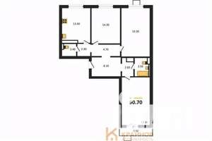 3-к квартира, вторичка, 91м2, 5/17 этаж