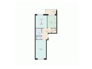 2-к квартира, вторичка, 53м2, 4/17 этаж