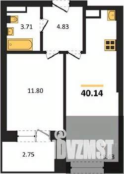 1-к квартира, вторичка, 40м2, 9/28 этаж