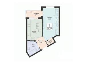 1-к квартира, вторичка, 35м2, 2/13 этаж