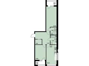 2-к квартира, вторичка, 80м2, 2/25 этаж