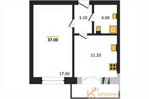 1-к квартира, вторичка, 37м2, 8/15 этаж