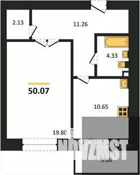 1-к квартира, вторичка, 50м2, 5/14 этаж