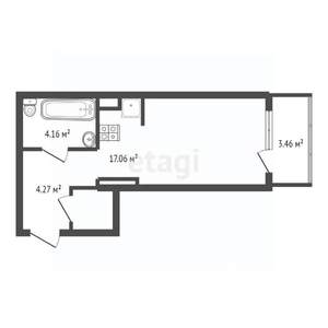 Студия квартира, вторичка, 30м2, 5/21 этаж