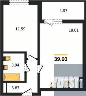 1-к квартира, вторичка, 40м2, 12/18 этаж
