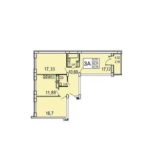 3-к квартира, вторичка, 83м2, 18/20 этаж