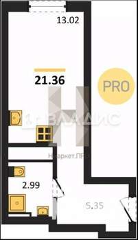Студия квартира, вторичка, 21м2, 25/27 этаж