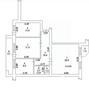 3-к квартира, вторичка, 81м2, 7/10 этаж