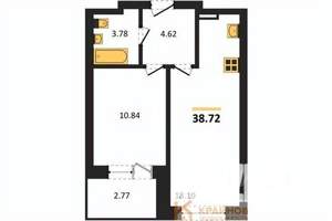 1-к квартира, вторичка, 39м2, 17/28 этаж