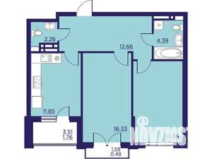 2-к квартира, вторичка, 65м2, 13/18 этаж