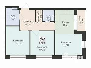 3-к квартира, вторичка, 58м2, 2/12 этаж