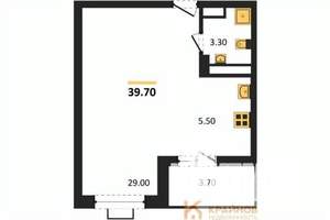 Студия квартира, строящийся дом, 40м2, 11/15 этаж