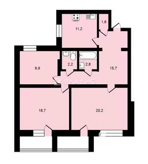 3-к квартира, вторичка, 82м2, 4/10 этаж