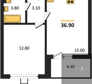 1-к квартира, вторичка, 37м2, 4/17 этаж