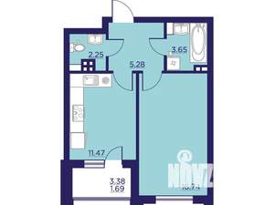 1-к квартира, вторичка, 41м2, 4/18 этаж