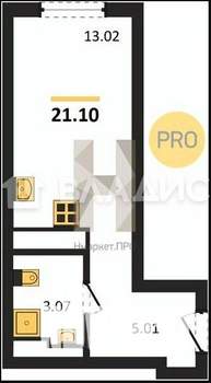 Студия квартира, вторичка, 21м2, 5/27 этаж