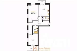 2-к квартира, вторичка, 88м2, 4/9 этаж