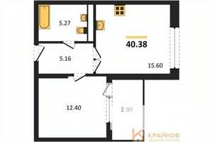 1-к квартира, сданный дом, 40м2, 16/21 этаж