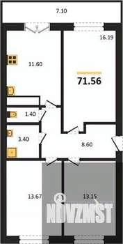 3-к квартира, вторичка, 72м2, 12/15 этаж