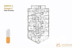 1-к квартира, вторичка, 45м2, 16/21 этаж