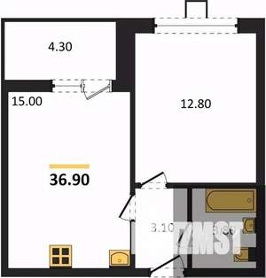 1-к квартира, вторичка, 37м2, 9/17 этаж