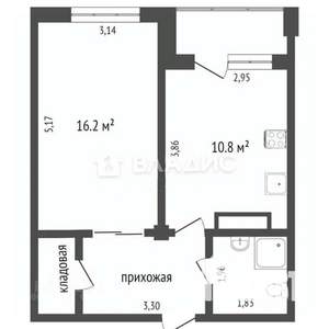 1-к квартира, вторичка, 37м2, 5/17 этаж