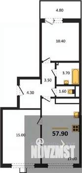 2-к квартира, вторичка, 58м2, 5/17 этаж