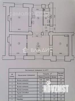 4-к квартира, вторичка, 75м2, 2/3 этаж
