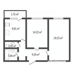 2-к квартира, вторичка, 46м2, 4/4 этаж
