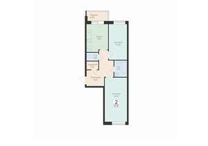 2-к квартира, вторичка, 52м2, 2/17 этаж