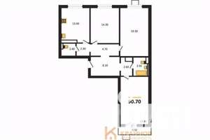 3-к квартира, вторичка, 91м2, 13/17 этаж