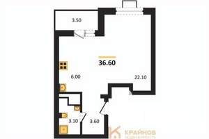Студия квартира, вторичка, 37м2, 9/15 этаж