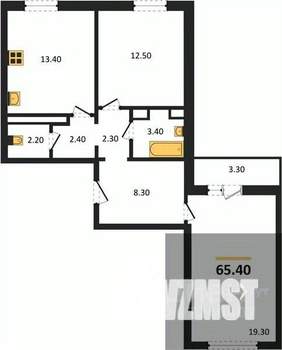 2-к квартира, вторичка, 65м2, 5/17 этаж