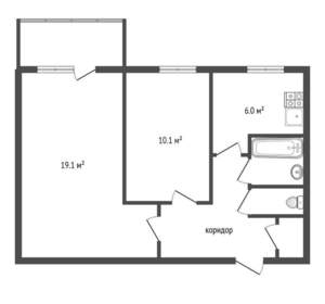 2-к квартира, вторичка, 46м2, 9/9 этаж