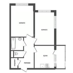 2-к квартира, вторичка, 43м2, 3/4 этаж