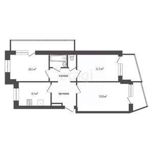 3-к квартира, вторичка, 63м2, 1/9 этаж
