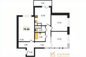 3-к квартира, вторичка, 71м2, 19/25 этаж