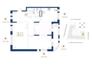 3-к квартира, вторичка, 87м2, 10/12 этаж