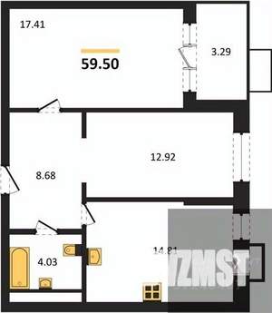 2-к квартира, вторичка, 60м2, 5/21 этаж