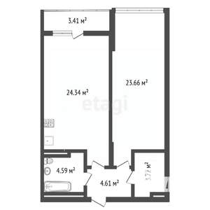 2-к квартира, вторичка, 62м2, 15/17 этаж