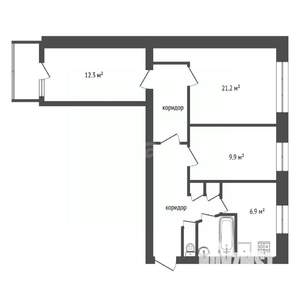 3-к квартира, вторичка, 61м2, 3/9 этаж
