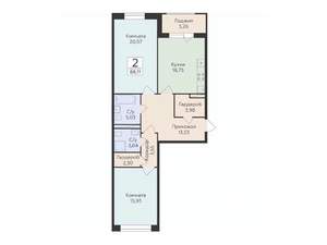 2-к квартира, строящийся дом, 88м2, 4/10 этаж