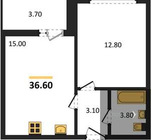 1-к квартира, вторичка, 37м2, 5/17 этаж