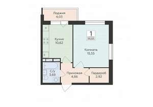 1-к квартира, вторичка, 40м2, 11/17 этаж