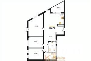 3-к квартира, сданный дом, 86м2, 7/21 этаж